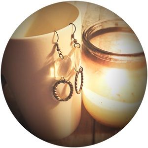 Crystal & Brass Drop Earrings